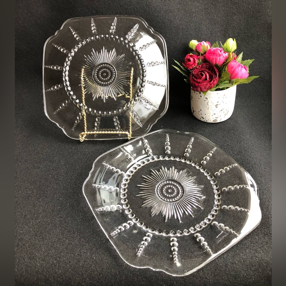 Federal Columbia Depression Glass 9” Plates - Set of Two